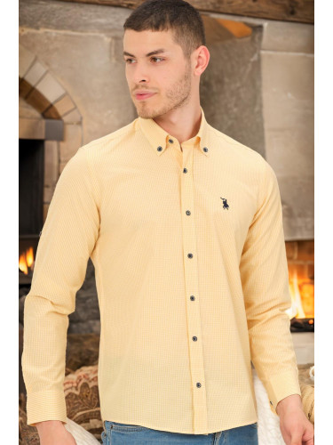 G776 DEWBERRY MEN'S SHIRT-PLAIN YELLOW