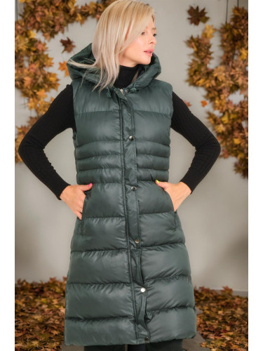 Z6757 DEWBERRY WOMEN'S VEST-PLAIN GREEN