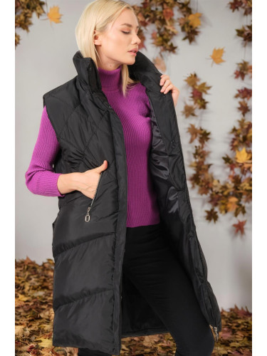 Z6743 DEWBERRY WOMEN'S VEST-PLAIN BLACK