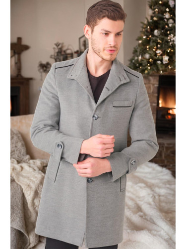 PLT8391 DEWBERRY MEN'S COAT-STRAIGHT GREY