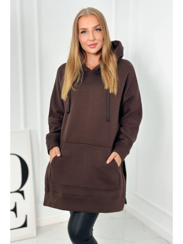 Insulated sweatshirt with brown slits on the sides