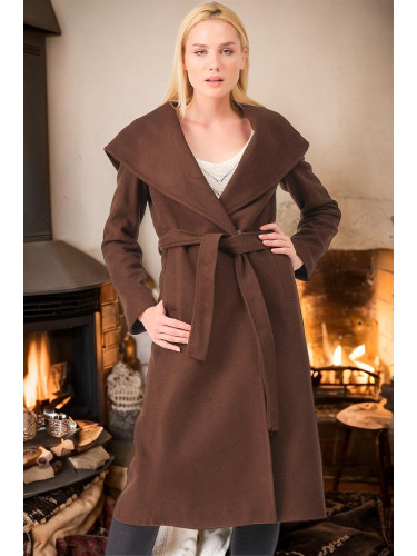 Z6679 DEWBERRY LADIES' COAT-PLAIN BROWN