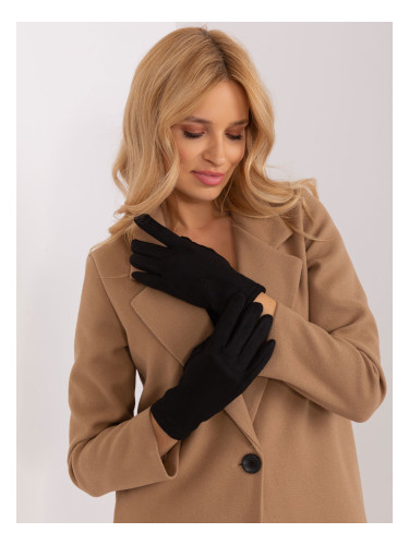 Black Smooth Winter Gloves