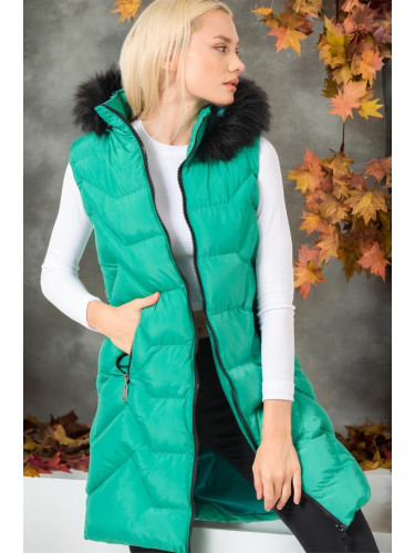 Z6761 DEWBERRY WOMEN'S VEST-PLAIN GREEN