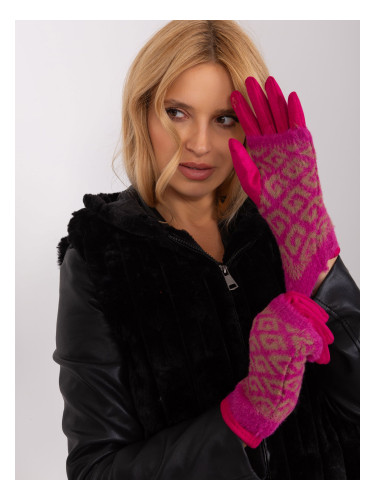 Fuchsia winter gloves with cover