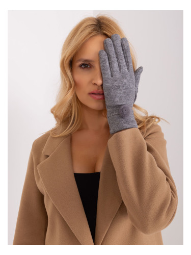 Women's dark grey knitted gloves