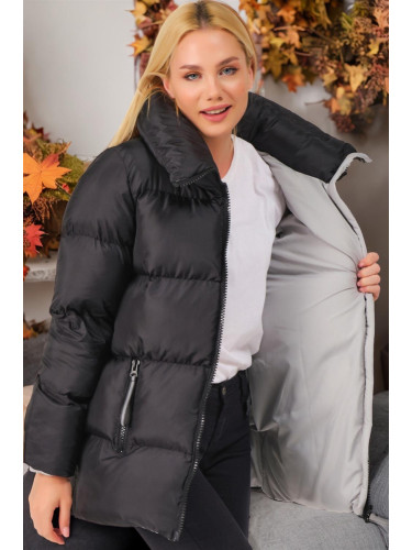 Z6682 DEWBERRY LADIES' COAT-PLAIN BLACK