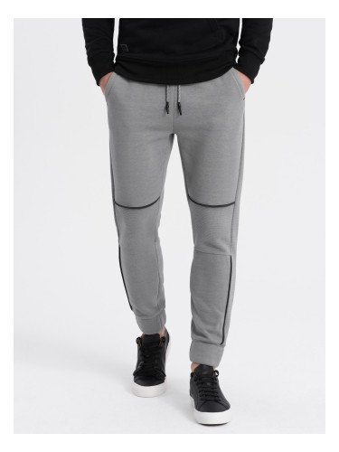 Ombre Men's sweatpants with contrast stitching - gray