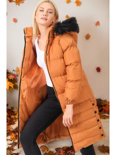 Z6740 DEWBERRY WOMEN'S COAT-PLAIN TAN