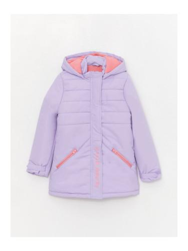 LC Waikiki Girls' Hooded Printed Down Coat