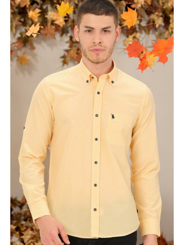 G771 DEWBERRY MEN'S SHIRT-PLAIN YELLOW