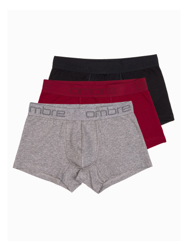 Ombre Men's cotton boxer shorts with logo - 3-pack mix