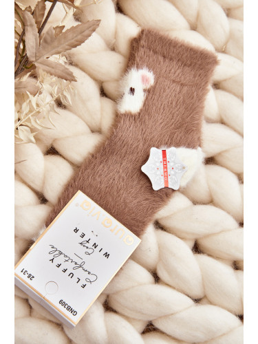 Just Play Кафяви детски космати чорапи с мече