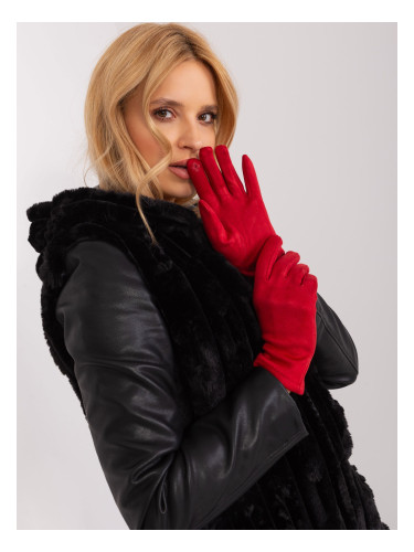 Red women's gloves with insulation
