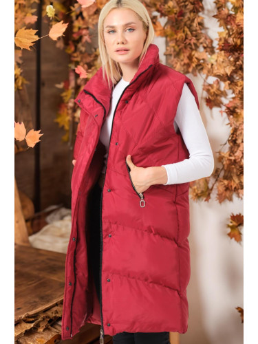 Z6743 DEWBERRY LADIES' VEST-PLAIN BURGUNDY