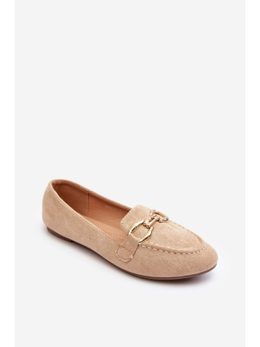 Women's beige Ghana loafers with embellishment