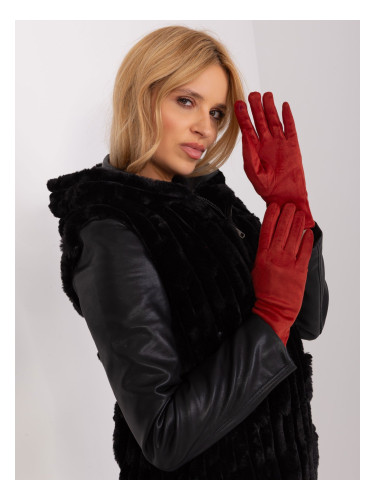 Dark orange insulated women's gloves
