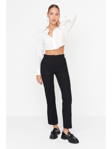 Trendyol Black Woven High Waist Trousers