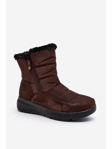 Women's snow boots with fur brown primose