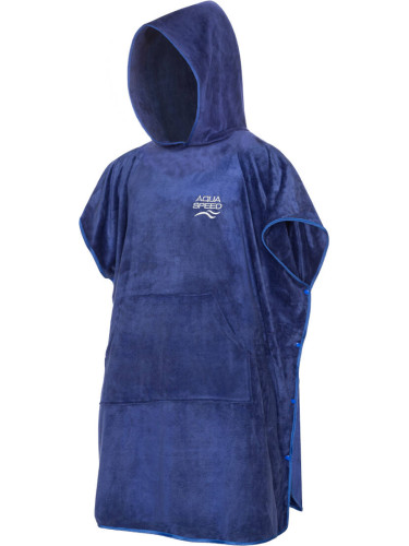 AQUA SPEED Unisex's Poncho Towel Navy Blue Pattern 10