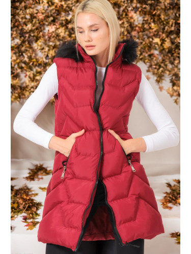 Z6761 DEWBERRY WOMEN'S VEST-PLAIN BURGUNDY