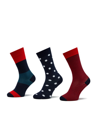 Комплект 3 чифта дълги чорапи мъжки Pepe Jeans ColorBlck Dot Cr 3P PMU30007 Red 3P 255