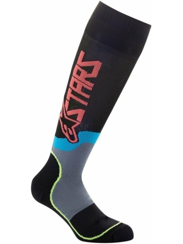 Alpinestars Чорапи MX Plus-2 Socks Black/Yellow Fluorescent/Coral M