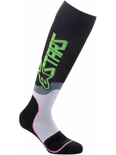 Alpinestars Чорапи MX Plus-2 Socks Black/Green Neon/Pink Fluorescent S