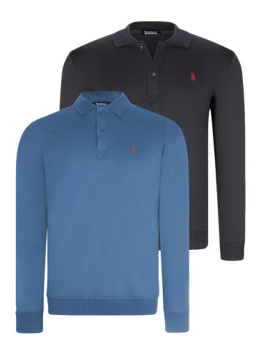 DOUBLE SET V4007 DEWBERRY MEN'S SWEATSHIRT-NAVY-INDIGO