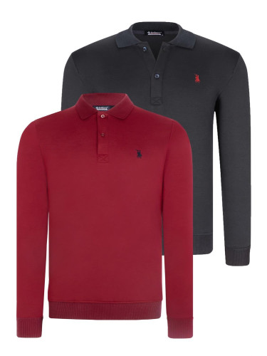 DOUBLE SET V4007 DEWBERRY MEN'S SWEATSHIRT-BURGUNDY-NAVY BLUE