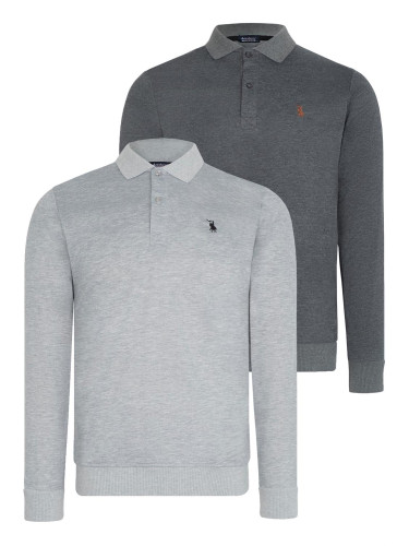 DOUBLE SET V4007 DEWBERRY MEN'S SWEATSHIRT-ANTHRACITE-GREY