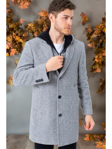 PLT8395 DEWBERRY BATTAL COAT-LIGHT DIAGONAL GREY