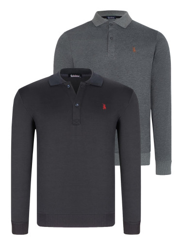 DOUBLE SET V4007 DEWBERRY MEN'S SWEATSHIRT-NAVY - ANTHRACITE