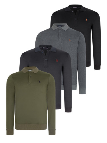 SET OF FOUR V4007 DEWBERRY MEN'S SWEATSHIRT-BLACK-NAVY-ANTHRACITE-KHAKI