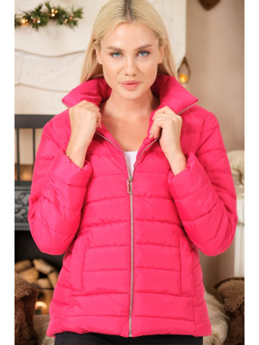 Z6746 DEWBERRY LADIES' COAT-STRAIGHT FUCHSIA