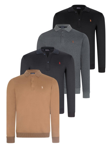 QUADRUPLE SET V4007 DEWBERRY MEN'S SWEATSHIRT-BLACK-NAVY-ANTHRACITE-CAMEL