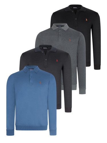 SET OF FOUR V4007 DEWBERRY MEN'S SWEATSHIRT-BLACK-NAVY-ANTHRACITE-INDIGO