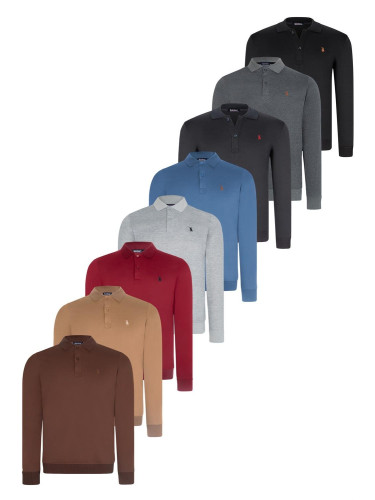 SET OF EIGHT V4007 DEWBERRY MEN'S SWEATSHIRT-BLACK-NAVY-ANTHRACITE-BURGUNDY-GREY-INDIGO-COFFEE-CAMEL