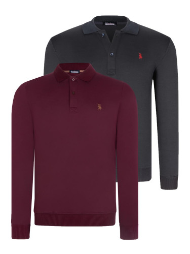 DOUBLE SET V4007 DEWBERRY MEN'S SWEATSHIRT-PURPLE-NAVY BLUE