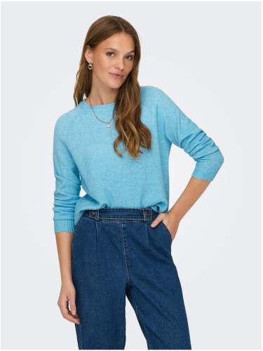 Light blue women's basic sweater ONLY Lesly - Women