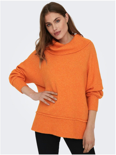 Orange women's oversize sweater ONLY Hazel - Women