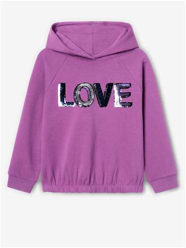 Dark pink girl's hoodie name it Frida - Girls