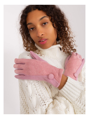 Light pink women's gloves with button