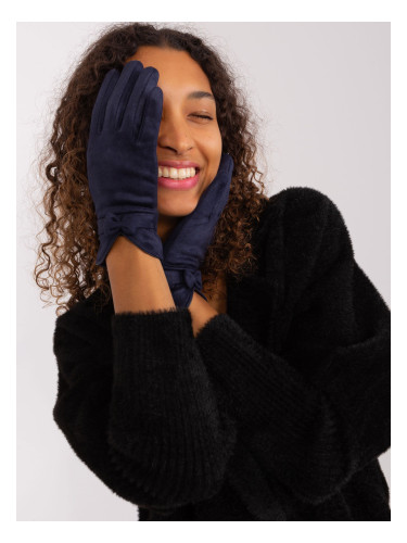Navy blue elegant gloves with insulation