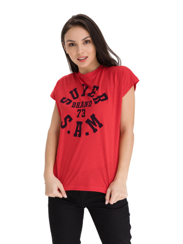 Red women's T-shirt with print SAM 73