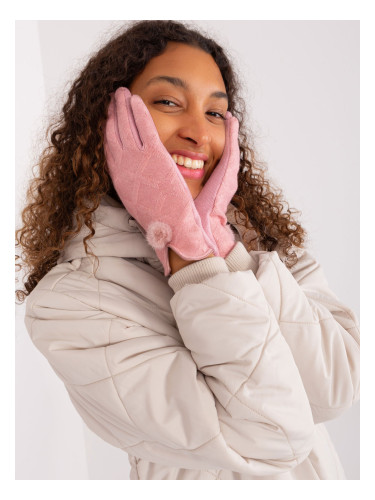 Light pink winter gloves with insulation