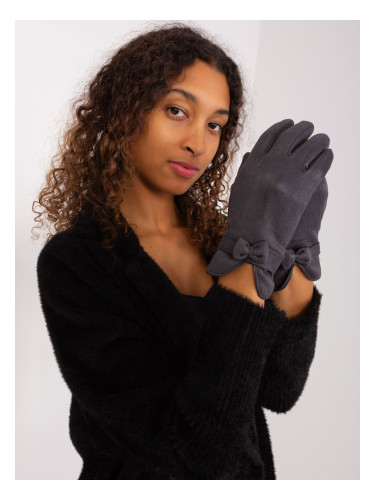 Dark grey insulated women's gloves