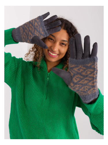 Dark grey gloves with touch function