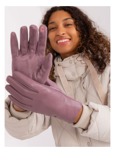 Purple gloves with eco-leather