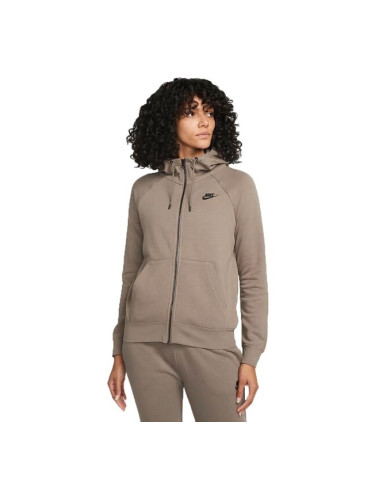 Nike NSW ESSNTL FLC FZ HOODIE Дамски суитшърт, кафяво, размер